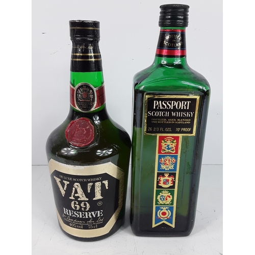 29 - Bottle of VAT 69 Reserve, 75cl, 40%, 1980's and a bottle of Passport Blended Scotch Whisky, 26 2/3fl... 