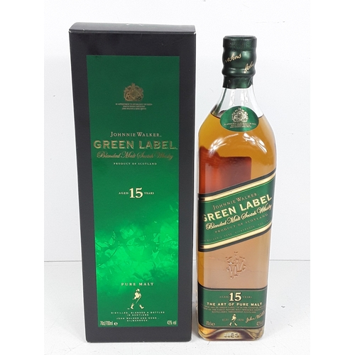 3 - Boxed bottle of Johnnie Walker Green Label aged 15 years, 70cl, 43%, 1990's