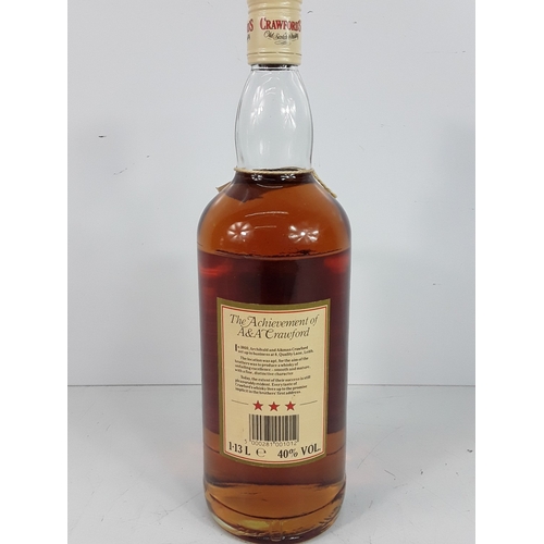 37 - Bottle of Crawford's Three Stars Blended Old Scotch Whisky, 1.13 litres, 40%, 1980's