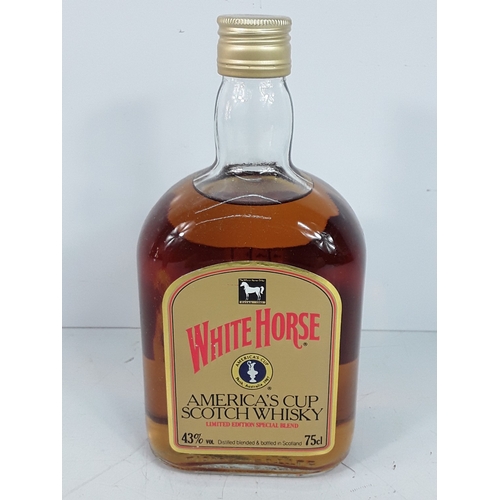 44 - Boxed bottle of America's Cup White Horse Whisky, 75cl, 43%, 1980's