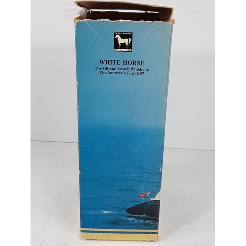 44 - Boxed bottle of America's Cup White Horse Whisky, 75cl, 43%, 1980's