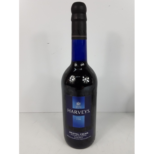 8 - Three bottles, bottle of Original Harveys Sherry, bottle of Rich and Full Bodied and one bottle of C... 