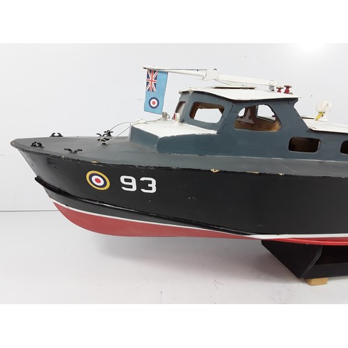 56 - Painted R/C model boat - No controller, approx 90cms in length