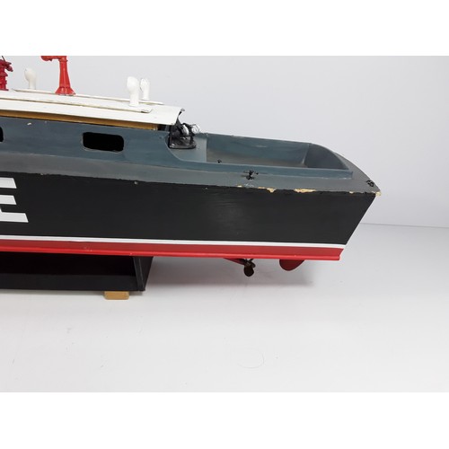 56 - Painted R/C model boat - No controller, approx 90cms in length