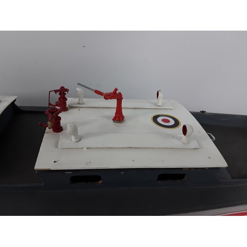 56 - Painted R/C model boat - No controller, approx 90cms in length