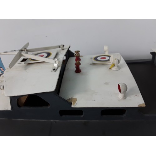 56 - Painted R/C model boat - No controller, approx 90cms in length