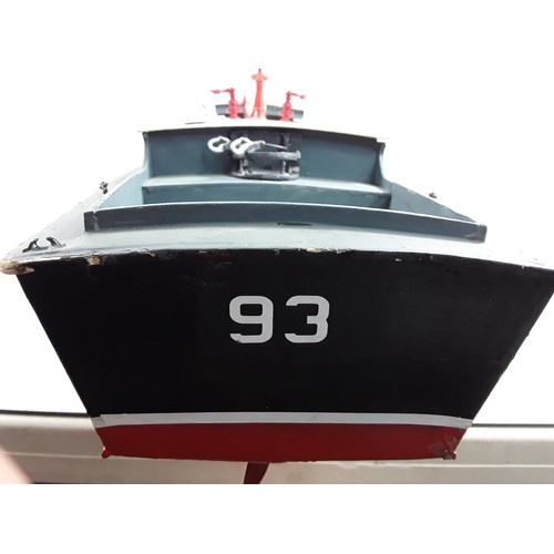 56 - Painted R/C model boat - No controller, approx 90cms in length
