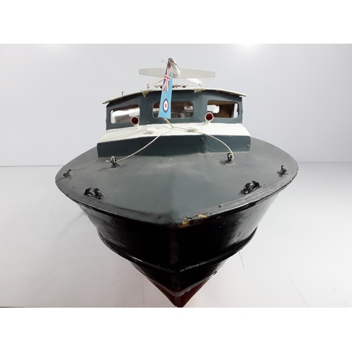 56 - Painted R/C model boat - No controller, approx 90cms in length