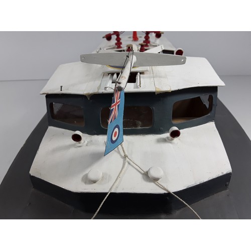 56 - Painted R/C model boat - No controller, approx 90cms in length