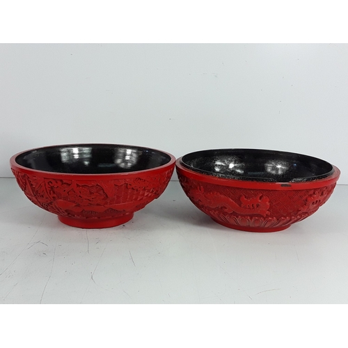 58 - Chinese cinnabar triple gourd vase, 31 x 20cms