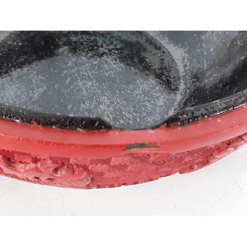 58 - Chinese cinnabar triple gourd vase, 31 x 20cms