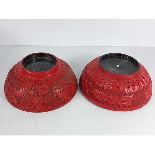 58 - Chinese cinnabar triple gourd vase, 31 x 20cms