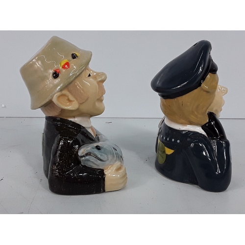 139 - Brass ware including door knockers, trophy, salt & pepper cruet sets and metal egg tin dated 1894