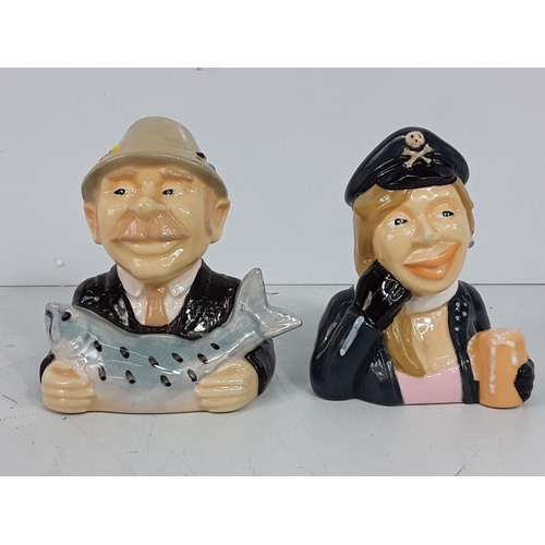 139 - Brass ware including door knockers, trophy, salt & pepper cruet sets and metal egg tin dated 1894