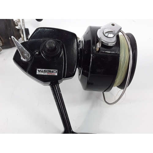 141 - Seven fishing reels, including Daiwa and Tatler