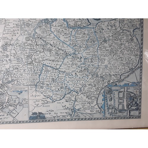 147 - Framed map of Kent, 63 x 47cms