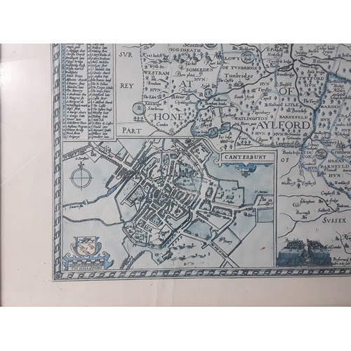 147 - Framed map of Kent, 63 x 47cms