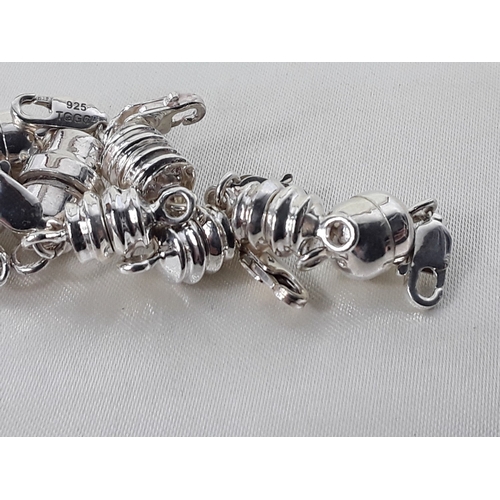166 - Silver magnetic necklace clasps & Glass squirrell