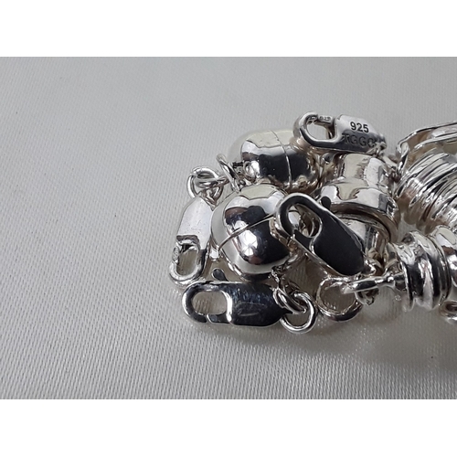 166 - Silver magnetic necklace clasps & Glass squirrell