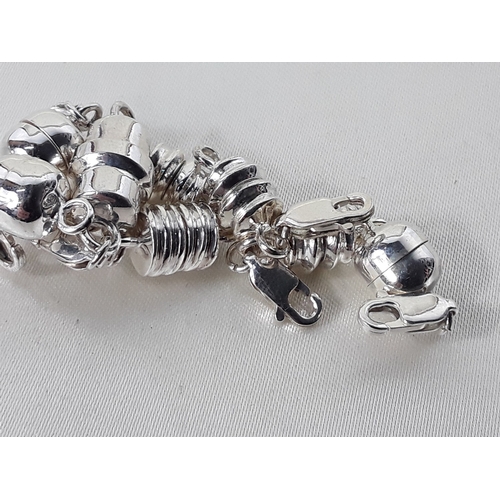 166 - Silver magnetic necklace clasps & Glass squirrell