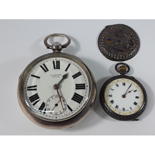 179 - Silver cased pocket watch and silver cased fob watch