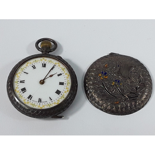 179 - Silver cased pocket watch and silver cased fob watch