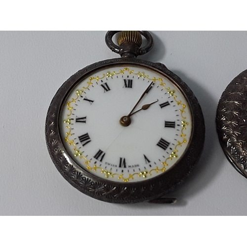 179 - Silver cased pocket watch and silver cased fob watch