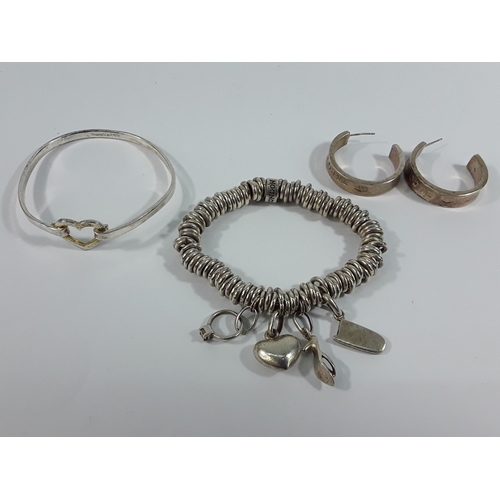 167 - 2 Bracelets and pair of earrings marked tiffany