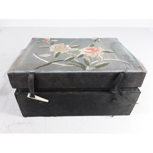 173 - Antique jewellery box and contents