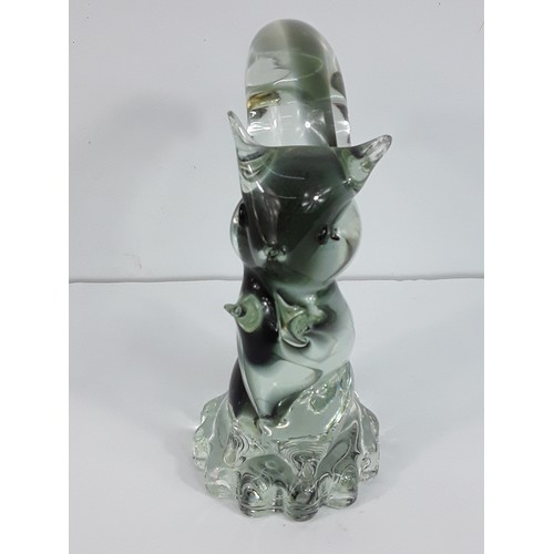 166 - Silver magnetic necklace clasps & Glass squirrell