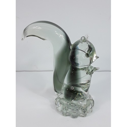 166 - Silver magnetic necklace clasps & Glass squirrell