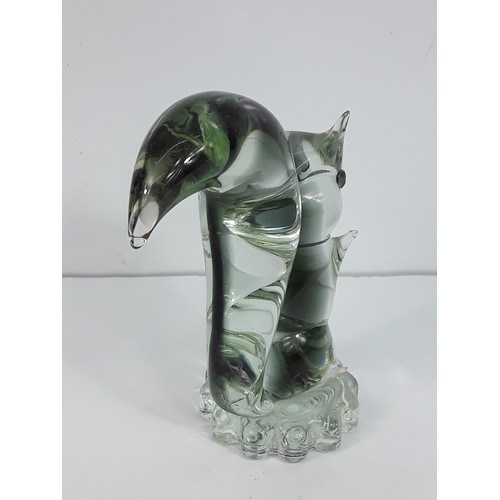 166 - Silver magnetic necklace clasps & Glass squirrell