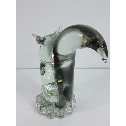 166 - Silver magnetic necklace clasps & Glass squirrell