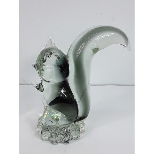 166 - Silver magnetic necklace clasps & Glass squirrell