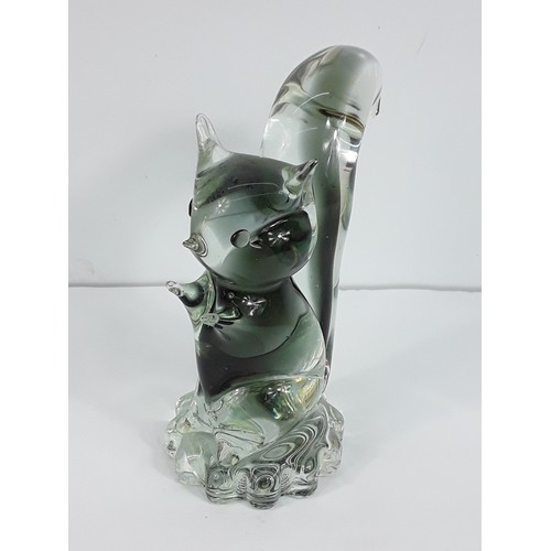 166 - Silver magnetic necklace clasps & Glass squirrell