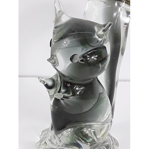 166 - Silver magnetic necklace clasps & Glass squirrell