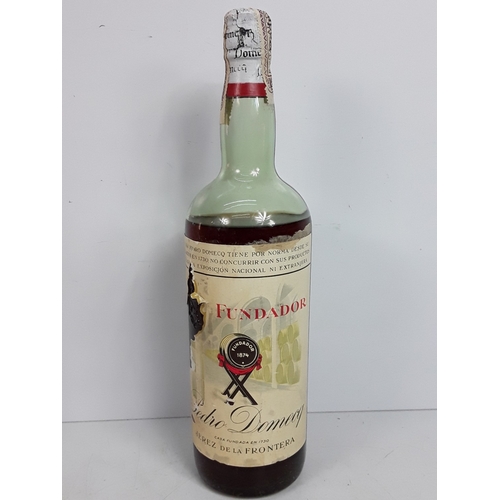 23 - Boxed bottle of Cardenal Mendoza brandy, 70cl, 42%, 1990's and a litre bottle of Fundador Brandy, 19... 
