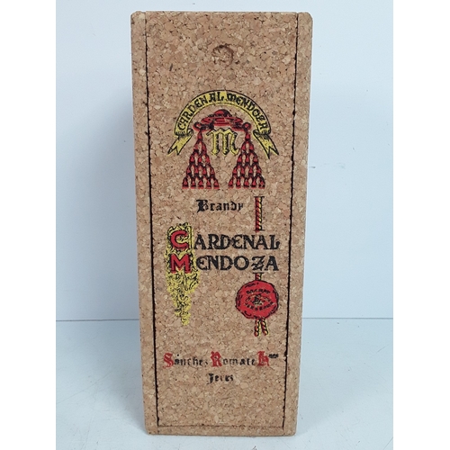 23 - Boxed bottle of Cardenal Mendoza brandy, 70cl, 42%, 1990's and a litre bottle of Fundador Brandy, 19... 