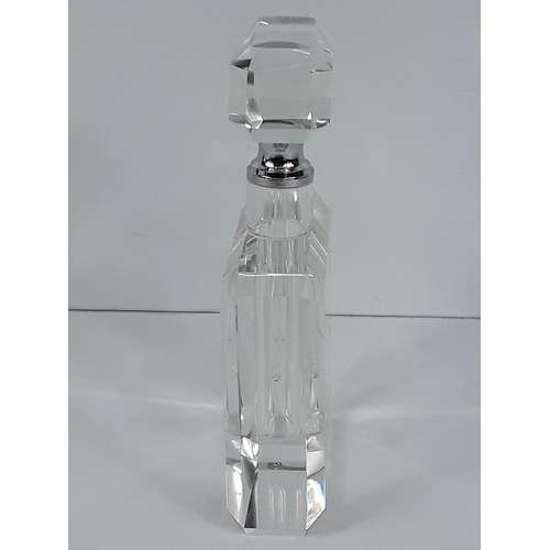 42 - Small glass scent bottle in the style of Chanel, 15 x 9 x 3cms