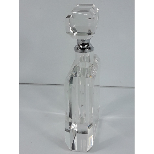 42 - Small glass scent bottle in the style of Chanel, 15 x 9 x 3cms