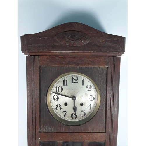 27 - Wooden cased wall clock