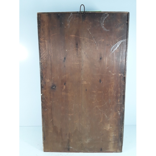 28 - Wooden cased American wall clock, complete