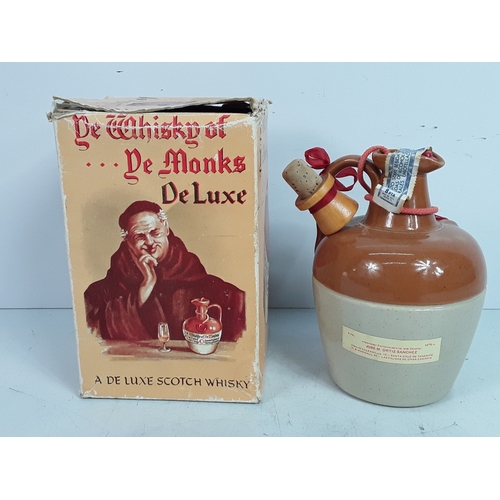 118 - Boxed ceramic decanter of The Whisky of Monks De Luxe, 75cl, 43%, 1980's