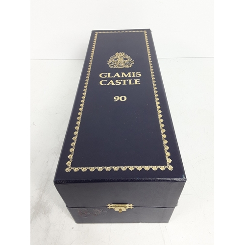 119 - Boxed glass decanter of Glamis Castle 25 years old Queen Mother's 90th Birthday decanter, 75cl, 40%,... 