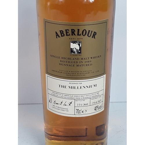 1 - Bottle of Aberlour The Millennium single malt distilled in 1989 bottle no. 221/360, 70cl, 40%