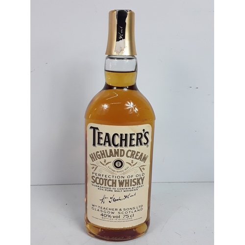 9 - Bottle of Dimple Blue Ceramic 12 years old, 75cl, 1980's and a bottle of Teachers, Highland Cream, 7... 