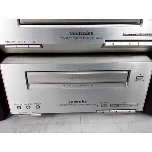26 - Technics stacking stereo including tuner, CD player, Tape deck and amplifier