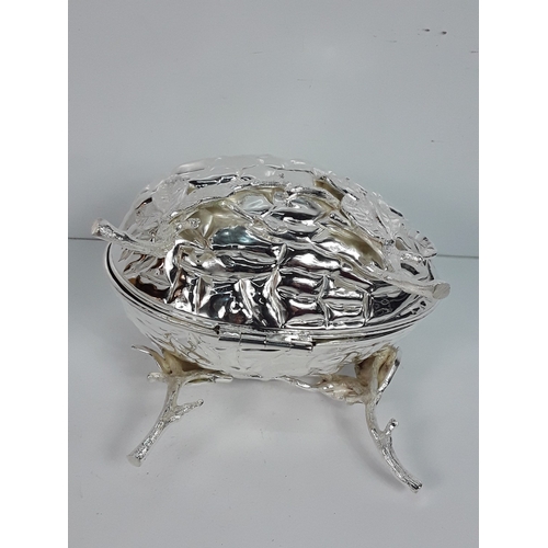 40 - Plated biscuit box in the shape of a walnut