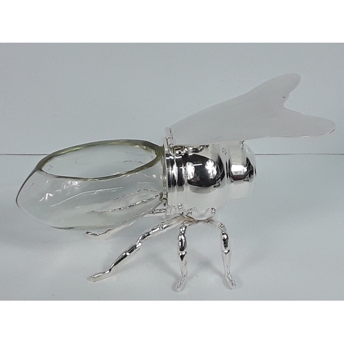 41 - Plated & glass honey pot in the form of a bee