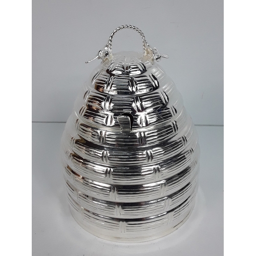 52 - Plated honey pot in the form of a beehive